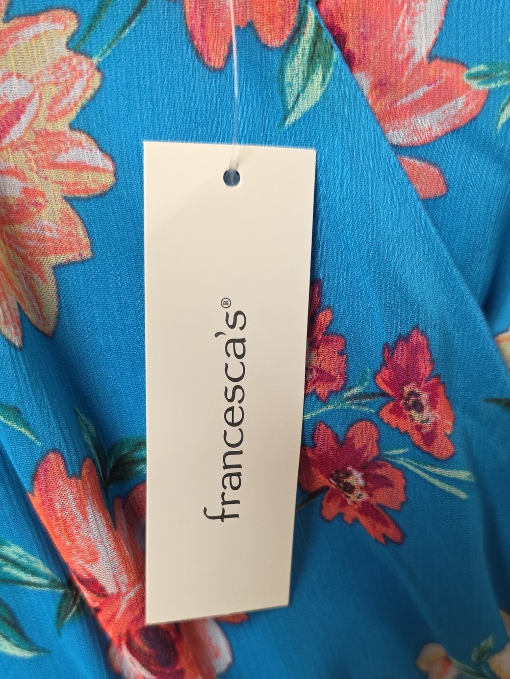 Francescas Mi Ami Faux Wrap Blue Floral Shorts Romper Womens Size XS NWT - Picture 5 of 13